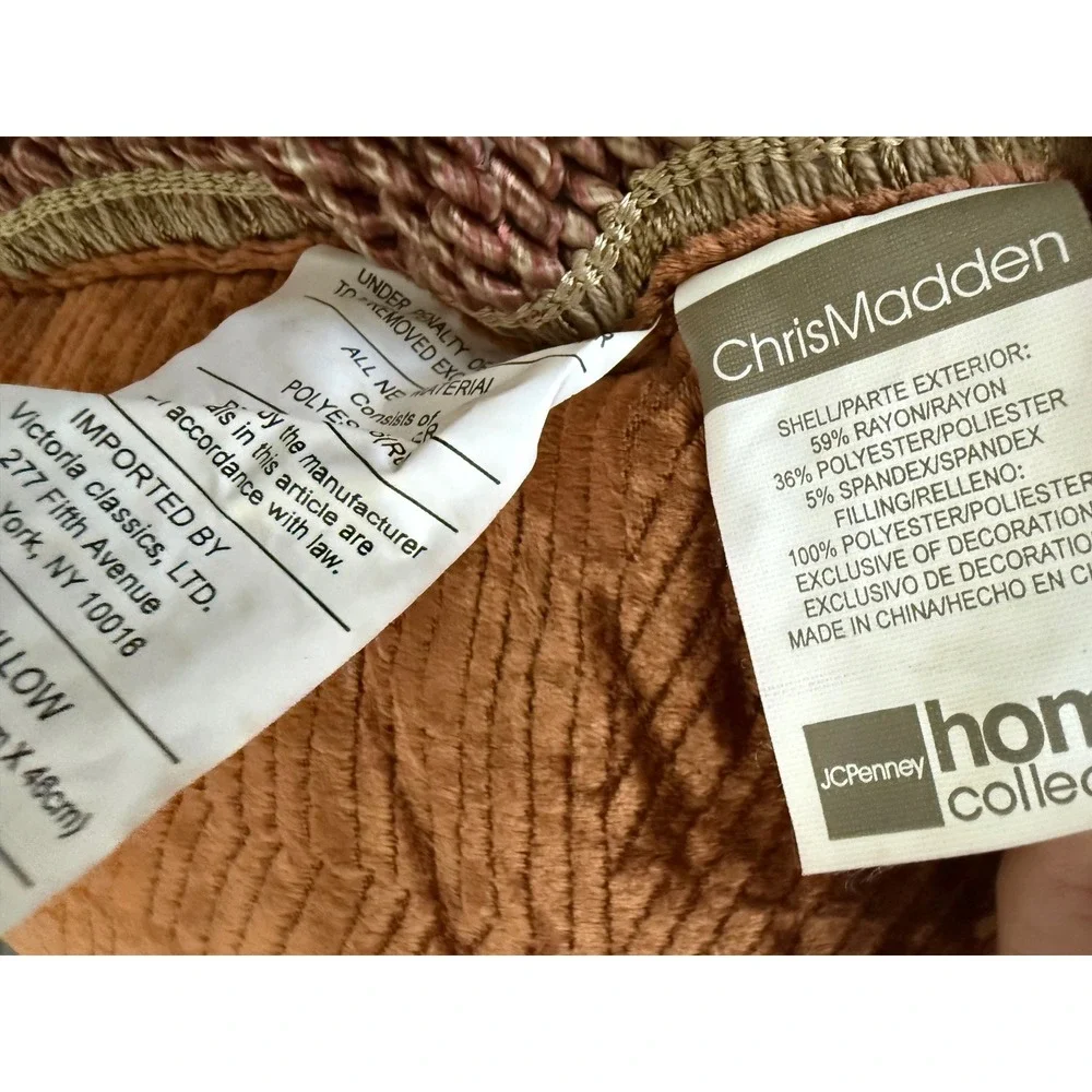 JCPenney Marrakech Rust Chenille 4pc Lot 2 Oblong Pillows & 2 Euro Shams NEW